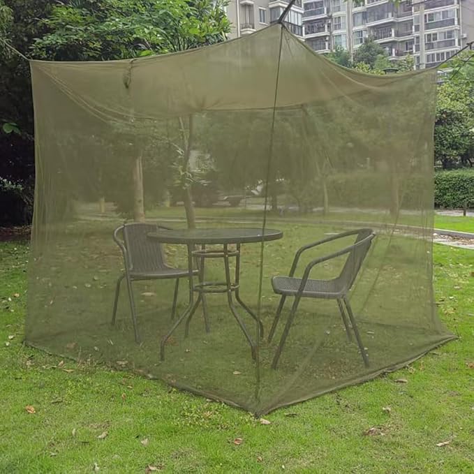Military Green Mosquito Net - Portable Tactical Camping Net with Ultra-Fine Mesh, Fits Single/Double Beds & Cots (75"x35"x67" & 78"x67"x70") (Double L78in*W67in*H70in)