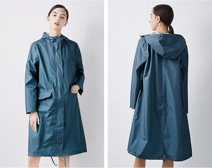 ANYOO Waterproof Rain Poncho Lightweight Reusable Hiking Hooded Coat Jacket for Outdoor Activities
