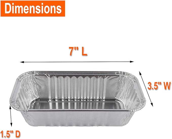 BBQ Future 20-Pack Aluminum Foil BBQ Grease Grill Drip Pans Replacement for Char-Broil 9328812P06, 7" L x3.5 W x1.5 D