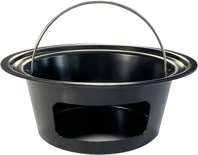 KAMaster Ash Can with Handle for Large Big Green Egg,Charcoal Ash Collector Must Haves Big Green Egg Accessories Carbon Steel Ash Pot High Temperature Resistance with Folding Handle Kamado Ash Basket