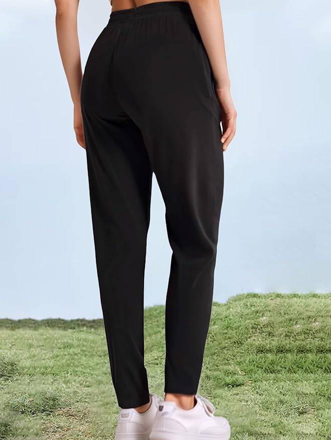 Women's Outdoor Hiking Pants Lightweight Comfortable Breathable Quick Dry Stretchy Running Athletic Pants with Zipper Pocket