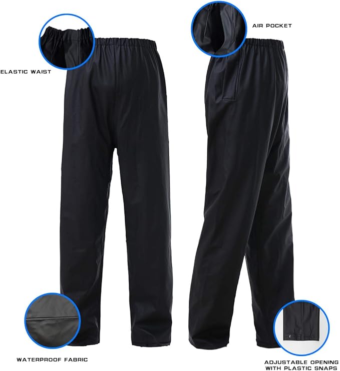 RainRider Rain Suits for Men Waterproof Rain Jacket Coat Pants Heavy Duty Women Fishing Rain Gear Workwear