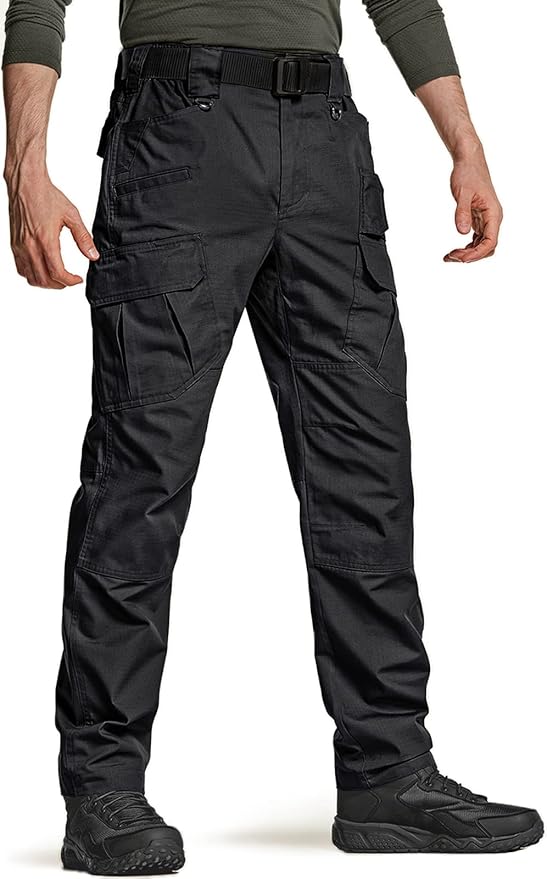 CQR Men's Tactical Pants, Water Resistant Ripstop Cargo Pants, Lightweight EDC Work Hiking Pants, Outdoor Apparel