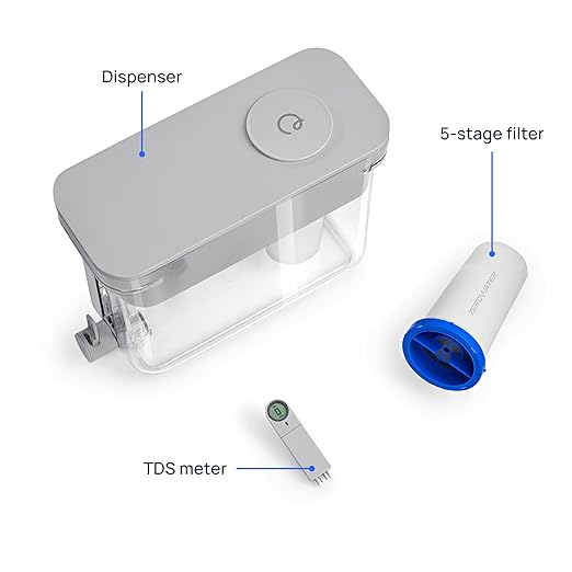 Culligan with ZeroWater Technology 33-Cup Water Filter Dispenser – Includes 5-Stage Advanced Water Filter, Certified to Reduce Lead, Total PFAS (Forever Chemicals), Mercury, Fluoride, and Chlorine
