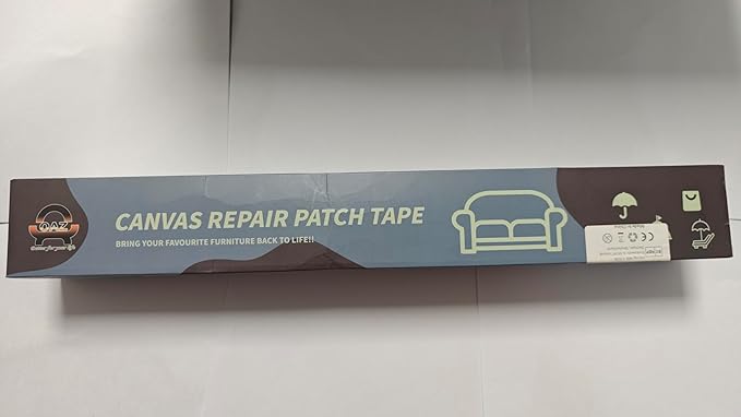 OAZ 16 x 79 inch Canvas Fabric Patch - Self-Adhesive Waterproof Repair Patch Kit for Boat Cover, Sofa, Chair, Couch, Tent, Bag (Red)