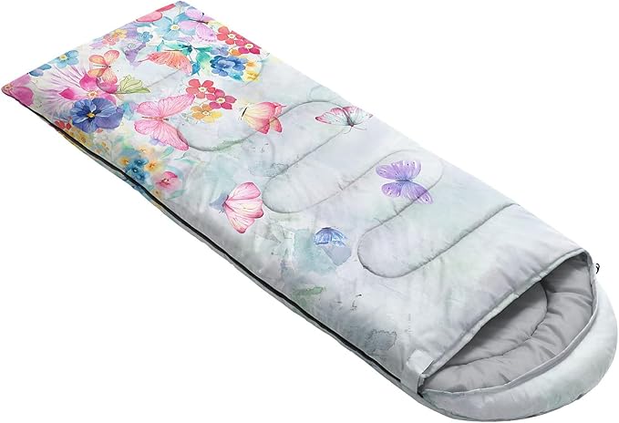Kids Sleeping Bag for Boys Girls,Checkerboard Cat Print-Lightweight Warm Portable Outdoor Indoor-Waterproof Cold Weather Resistant Sleeping Bag for Camping Hiking