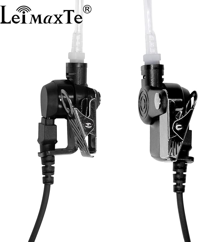 XPR 3500e 3300e Earpiece for Motorola Radio XPR3500 XPR3000 XPR3300 with Mic PTT XPR 3300 3500 3300e 3500e Walkie Talkie Headset Security Acoustic Tube Surveillance Headphone (2 PCS)
