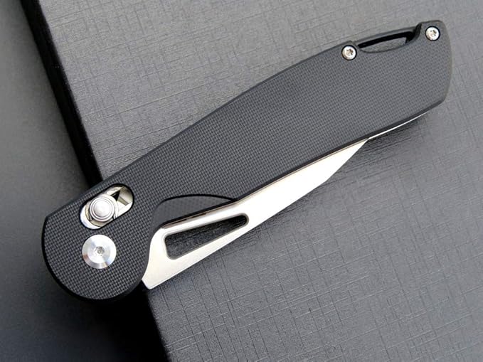 Eafengrow EF950 Folding Knife Pocket Knives D2 Steel Blade G10 Handle Ball Bearing with Pocket Clip Outdoor Camping Knifes(Black)