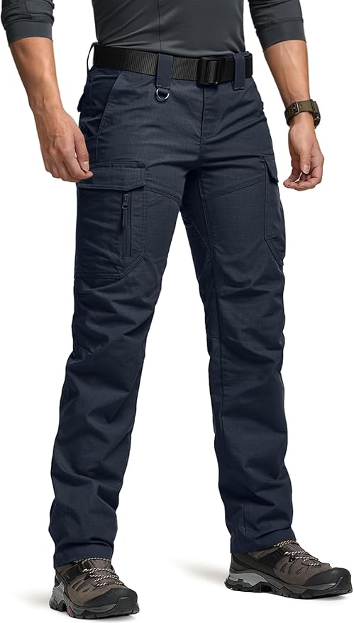 CQR Women's Flex Stretch Tactical Pants, Water Resistant Ripstop Cargo Work Pants with Pockets for Outdoor & Hiking