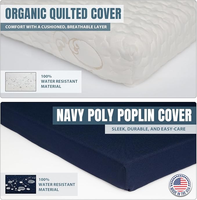 Foamma Custom Mattress - High-Density Foam Pad & Cushion for Beds & DIY Projects - Polyurethane Upholstery with Quilted or Water-Resistant Cover, Mid Firm or Firm, Optional Gel Memory Foam Add-On
