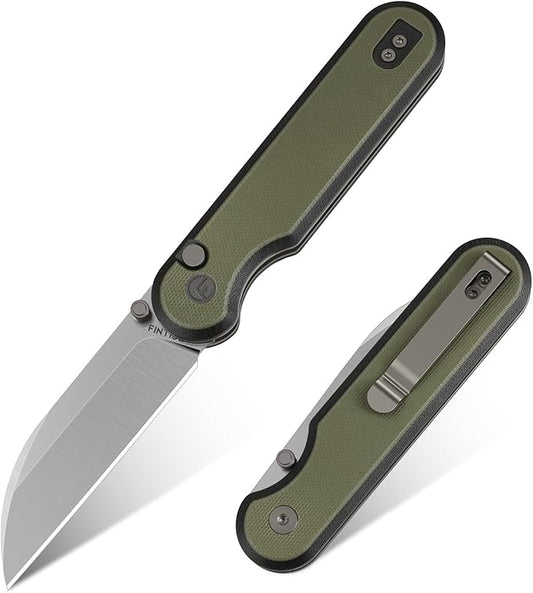 FINTISO Pocket Knife, 3" 14C28N Blade EDC Knife with G10 Handle, Folding Knife with Pocket Clip for Outdoor Camping, Hunting, Hiking, Survival, Parrot Series
