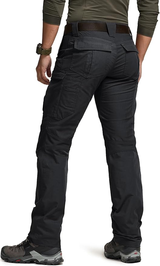 CQR Women's Flex Stretch Tactical Pants, Water Resistant Ripstop Cargo Work Pants with Pockets for Outdoor & Hiking
