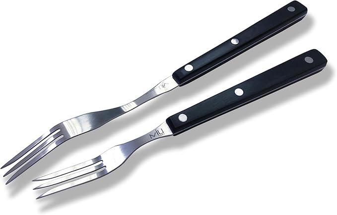 WALLFARM Granny Fork 10" 3-Tine - Pro-Grade Stainless Steel - Heat-Resistant BBQ Meat Fork - Ideal for Serving, Cooking, Turning, Roasting, Shredding, Barbecue