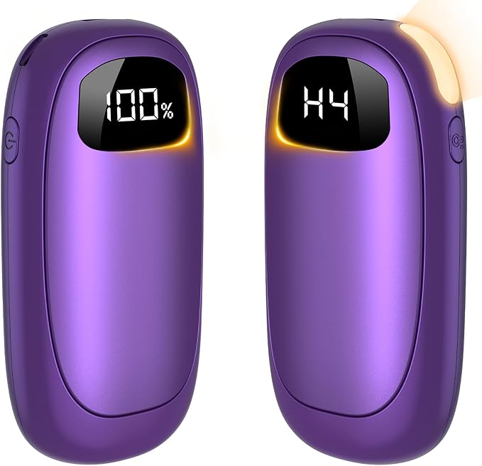 Hand Warmers Rechargeable - Electric Hand Warmers, Max 20 Hrs Warmth 4 Levels Heat Up to 131℉, Dual-Side Heating Portable Reusable Pocket Heater 2 Pack for Raynauds, Hunting, Camping, Golf