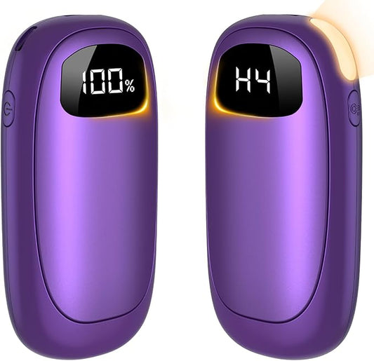 Hand Warmers Rechargeable - Electric Hand Warmers, Max 20 Hrs Warmth 4 Levels Heat Up to 131℉, Dual-Side Heating Portable Reusable Pocket Heater 2 Pack for Raynauds, Hunting, Camping, Golf