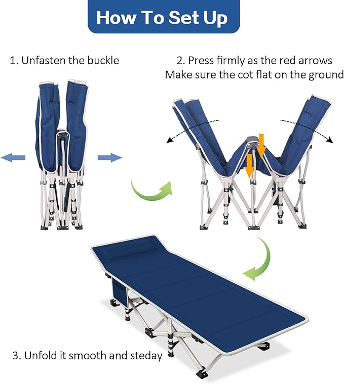 Camping Cot 2 Pack with Comfortable Mattress Cots for Sleeping with Pad Heavy Duty Camping Bed 2 Person Sleeping Cot Include Carry Bag Camping Cots for Adults Vacation Outdoor