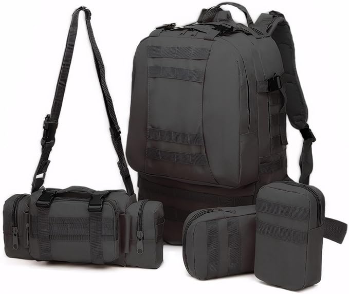 Military Tactical Backpack for Men 60L Waterproof Bug Out Bag Survival Rucksack Go Bag Emergency Molle System Army 3 Day Assault Pack for Hiking Hunting Camping CP
