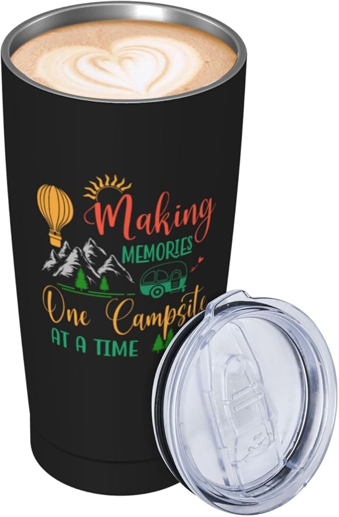 Camping Gifts for Men, Campings Tumbler 20oz, Men camper Gift, Camping Lovers Gifts Stainless Steel Insulated Travel Coffee Cup Mugs Gift for Boys/Husband/Dad Birthday Christmas Father's Day