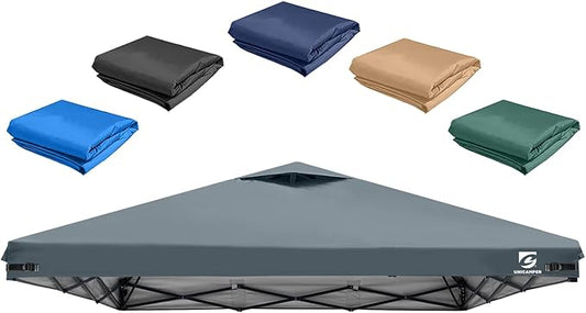10x10 Pop Up Canopy Replacement Top Cover with Air Vent for Straight Leg Canopy Tent, Waterproof for Outdoor Garden Patio Camping Sun Shade(Top Only) (Light Gray, 2)