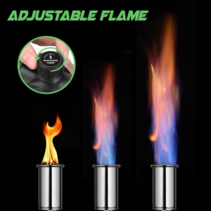 Propane Torch Head, Kitchen Blow Torch Gun, Campfire Charcoal Starter, Grill Torch with Igniter, Adjustable Flame for Cooking, Soldering(Propane Tank Not Included)