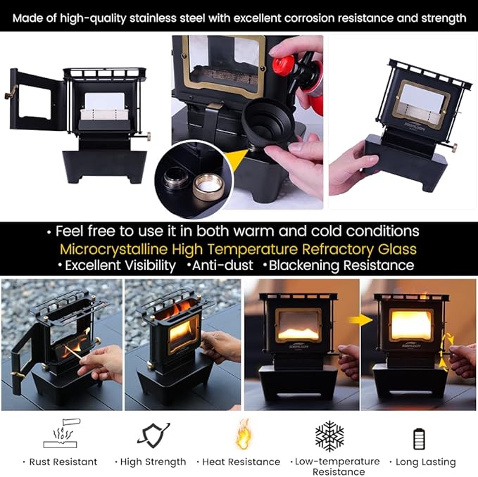 Iron Camping Stove FLAMENCO Paraffin Oil Lamp Stove Utility Kerosene Cooker Stove Outdoor Campfire Portable Burner Winter Camping Bushcraft Heater Warmer Multipurpose