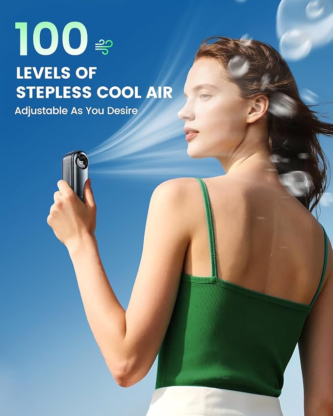 coldSky Portable Handheld Turbo Fan,1-100 Adjustable Speed Personal Fan,4000mAh Rechargeable Mini Fans,16,000 RPM Small Fans Portable Cooling For Women Travel Camping Outdoor