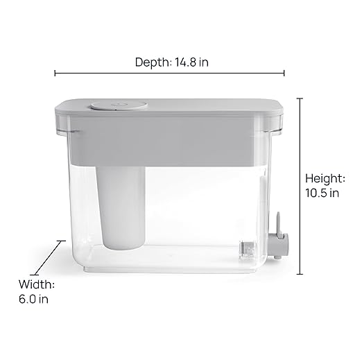 Culligan with ZeroWater Technology 33-Cup Water Filter Dispenser – Includes 5-Stage Advanced Water Filter, Certified to Reduce Lead, Total PFAS (Forever Chemicals), Mercury, Fluoride, and Chlorine
