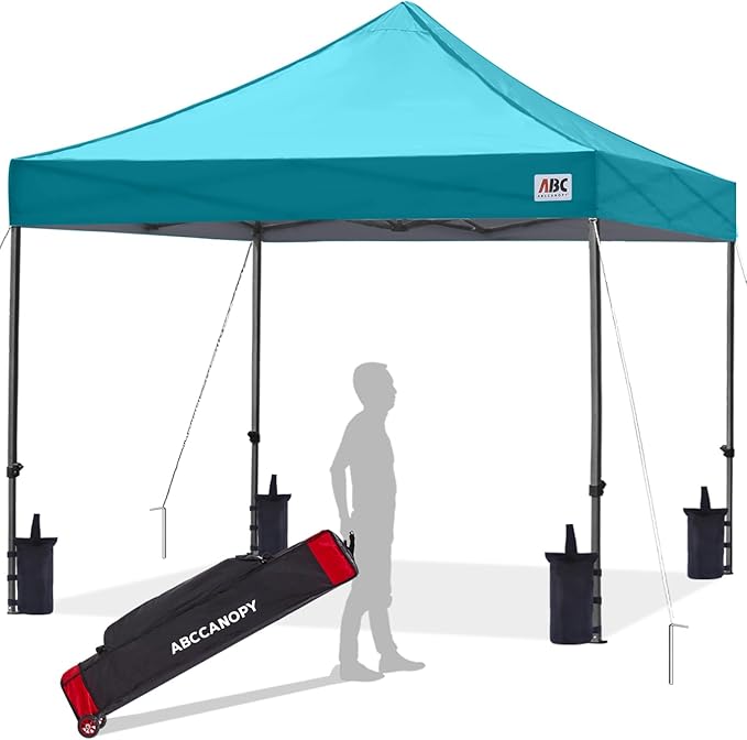 ABCCANOPY Patio Pop Up Canopy Tent 10x10 Commercial-Series (Turquoise)