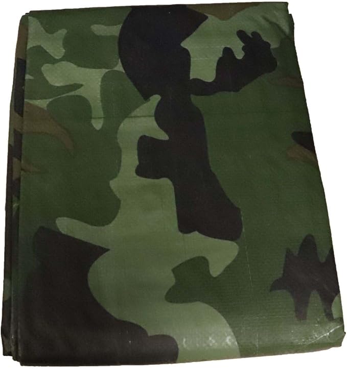 Camouflage Reversible Waterproof Tarp - 5 mil Thickness - Laminated, Heavy Duty, Tear Resistant - Protective Camping Tarp & Multipurpose Cover (12'x16', Green & Brown Camo)