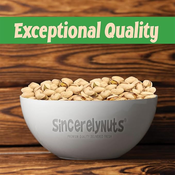 Sincerely Nuts Large Pistachios Roasted Unsalted in Shell 2 LB Bag Healthy Snack Food Great for Cooking Source of Fiber, Protein, Vitamins Minerals Gourmet Kosher Gluten Free
