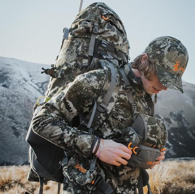SPIKA Hunting Backpacks for Men, Meat Hauler Frame Pack with Rifle Holder, 40L/80L Extendable + Capacity for Bow Rifle Gun