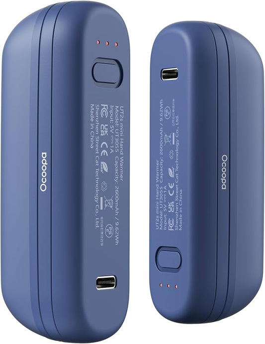 OCOOPA 2 in 1 Magnetic Rechargeable Hand Warmers, UT2s Mini Electric Handwarmers 2 Pack, Split USB-C, Reusable Portable Pocket Heater, Raynauds, Golf, Christmas, Tech Gifts for Women Men