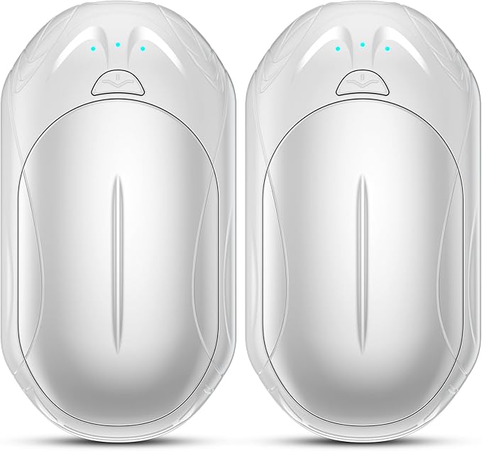 AI Hand Warmers Rechargeable 2 Pack, 6000mAh Electric Hand Warmers, AI Smart Chips 20Hrs Long Safe Heat, Portable Pocket Heater, Gifts for Christmas, Outdoor, Golf, Hunting, Camping Accessories