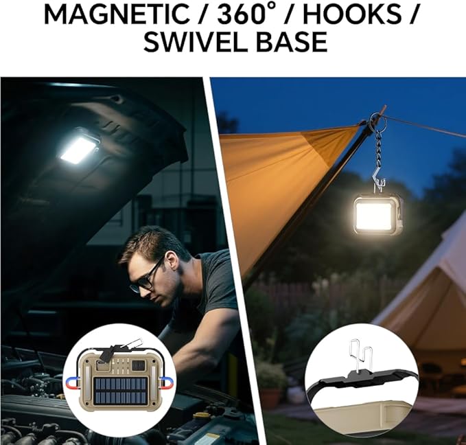 LED Camping Lantern Rechargeable,Solar Lanterns,Portable Camping Lights 3 Light Modes, Waterproof Camping Essentials for Power Outages, Emergency, Tent, Outdoor