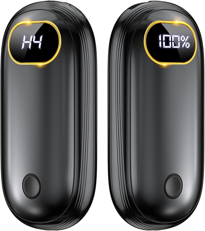 Hand Warmers Rechargeable - Electric Hand Warmers Rechargeable 2 Pack Heat Up to 131℉ with 18Hrs Warmth, Electronic Portable Pocket Heater for Golf Raynauds Camping, Gifts for Women Man