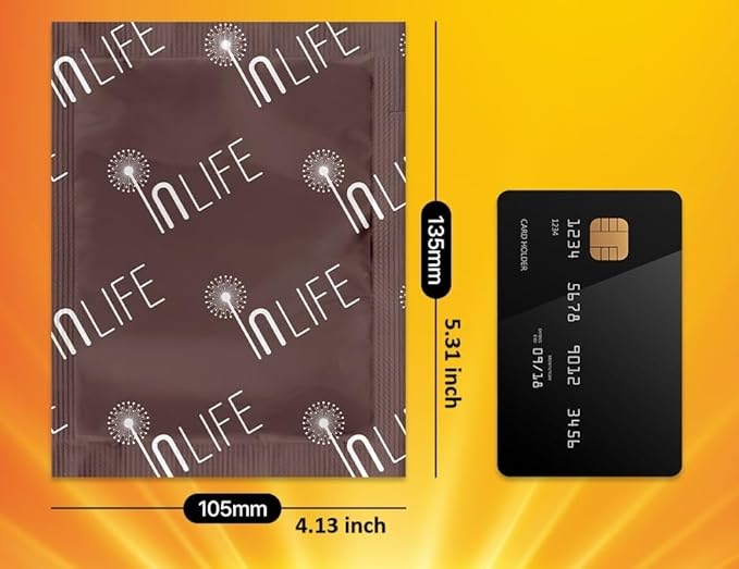 InLife Extra Size Super Warmer for Hands and Body, All Natural & Safe, Bigger & Wider Area Covered, Higher Heating 145°F, Air Activated, Easy & Comfort, Steady Longer Lasting, Odorless, 30 Packs