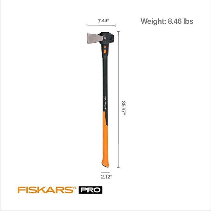 Fiskars 6 lb. Splitting Maul, 36" Wood Splitter Maul for Hardwood, Axe with Shock Reduction and Inseparable Riveted Head with Rust Resistant Forged Steel