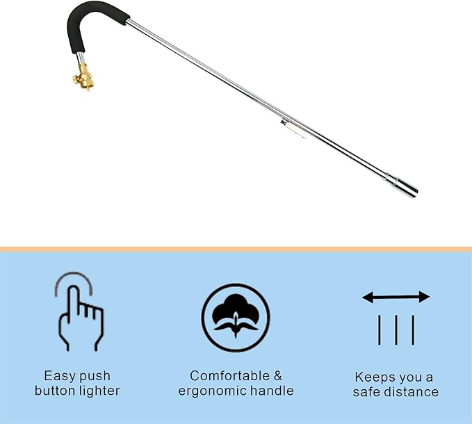CAMPFIRE Propane Torch Weed Burner Propane Weed Torch with Turbo Trigger Push Button Igniter,Garden Torch for Weeds for Roof Asphalt,Ice Snow,Road Marking,Charcoal