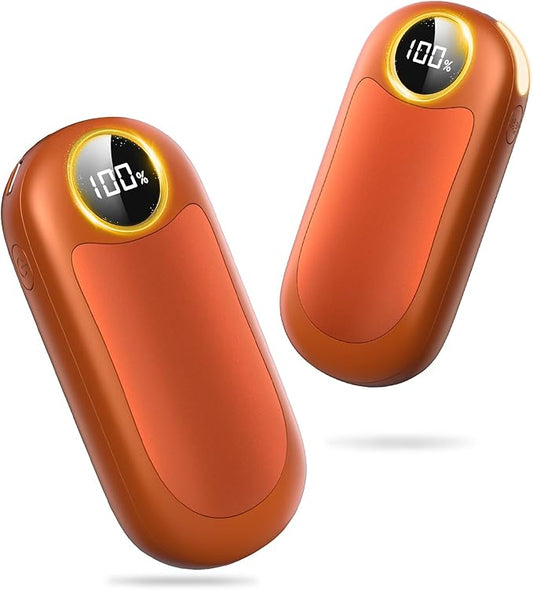 Hand Warmers Rechargeable 2 Pack, Dual Sided Electric Hand Warmer, 20Hrs Warmth, 8 Heating Mode, Portable Charging Pocket Heater for Men, Women, Raynauds, Camp, Hunting, Golf
