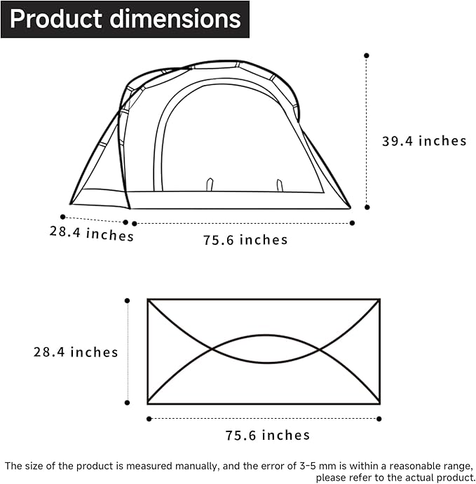 Penglai 1 Person Backpacking Tent - Portable Lightweight Camping Tent 210G TC Cotton, Compact for Traveling & Hiking