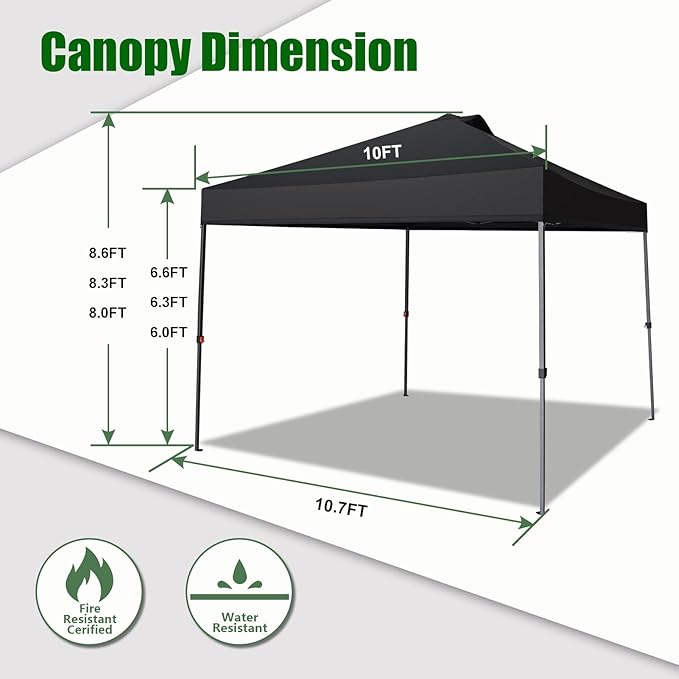 Eurmax USA NOMATTER ONE-Person Open&Close 10x10ft Pop Up Canopy Tent,Portable Shelter Canopy for Outdoor Events,Instant Canopies, Temporary Sunshade,Bonus 4 Sand Bags(Red)