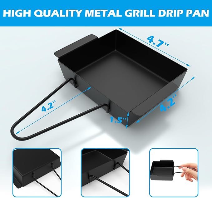 Grill Drip Pan for Nexgrill 720-0830X 720-0830H 720-0888 720-0888S 720-0896B 720-0896 Grease Tray Replacement Pars for Cuisinart CGG-7400 with 15 Pack Aluminum Foil Liners