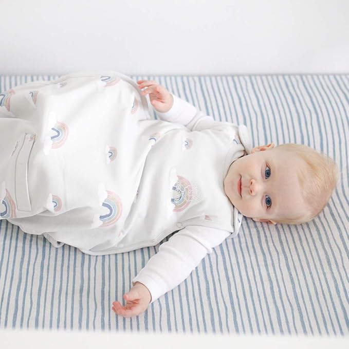 Woolino Merino Wool Ultimate Baby Sleep Sack - 4 Season Baby Wearable Blanket - Two-Way Zipper Adjustable Sleeping Bag for Babies and Toddlers - Universal Size (2-24 Months) - Rainbow