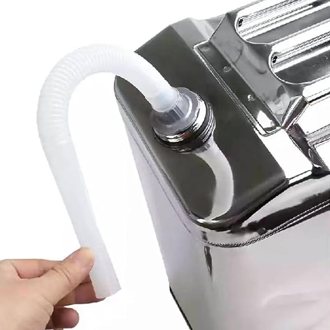 5 Gallon Metal Water Can 304 Stainless Steel Water Container with Flexible Spout/Nozzle System Pressure Relief Valve Safety Configuration for ATV UTV SUV MPV and Off Road Camping (20 Litre)