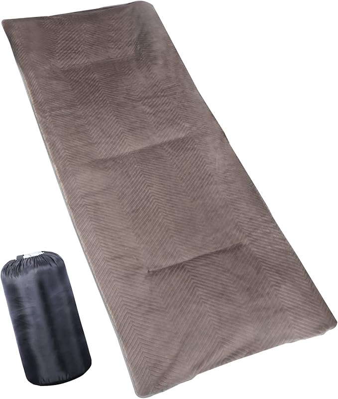 REDCAMP Folding Cot Pads for Sleeping Extra Thick, Soft Comfortable Velvet & Corduroy Cotton Camping Cot Mattress Pad for Backpacking Hiking, Black Blue Brown Grey 75x30 inches