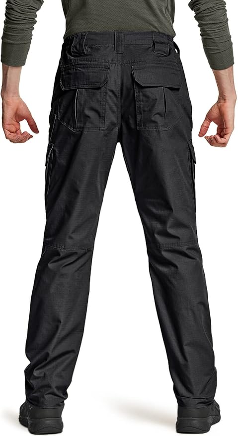 CQR Men's Tactical Pants, Water Resistant Ripstop Cargo Pants, Lightweight EDC Work Hiking Pants, Outdoor Apparel