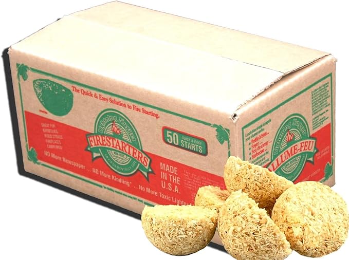 N50VBOX Firestarters Box of Fire-Starting Nuggets, 50 Count,Tan- Pack of 2