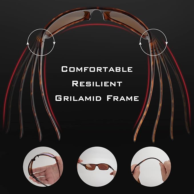 KastKing Kateel Polarized Sport Sunglasses for Men and Women, Ideal for Driving Fishing Cycling and Running,UV Protection