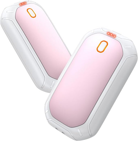 2 Pack Hand Warmers Rechargeable, 2025 New Portable Magnetic Electric with 12hrs Warmth, Double-Sided Heating Pocket Size for Outdoors, Camping - Winter Gifts for Women Men