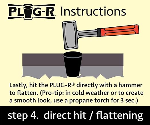 Plug-R 1 1/8" Asphalt Plugs, 25 Pack - Quick Fix Driveway & Pavement Repair, Easy Application, Weather Resistant Blacktop Patch for Potholes